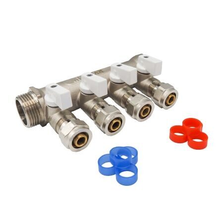Коллектор 1''г/ш х 1/2" 4 вых. кран (16 обжим)
